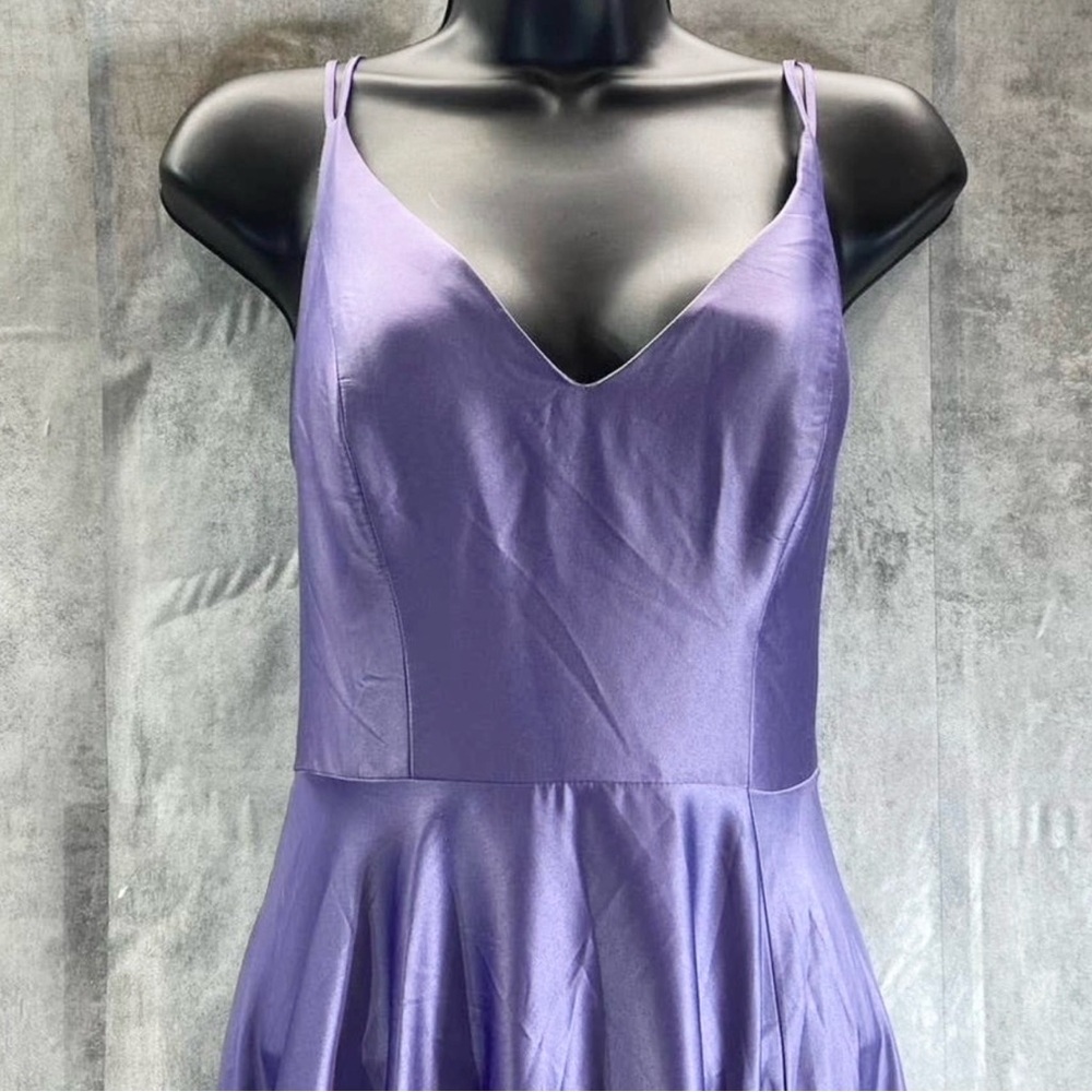 B Darlin Womens Purple Satin Lined Open Back Sleeveless A-Line Dress Juniors 5/6 - Picture 7 of 11